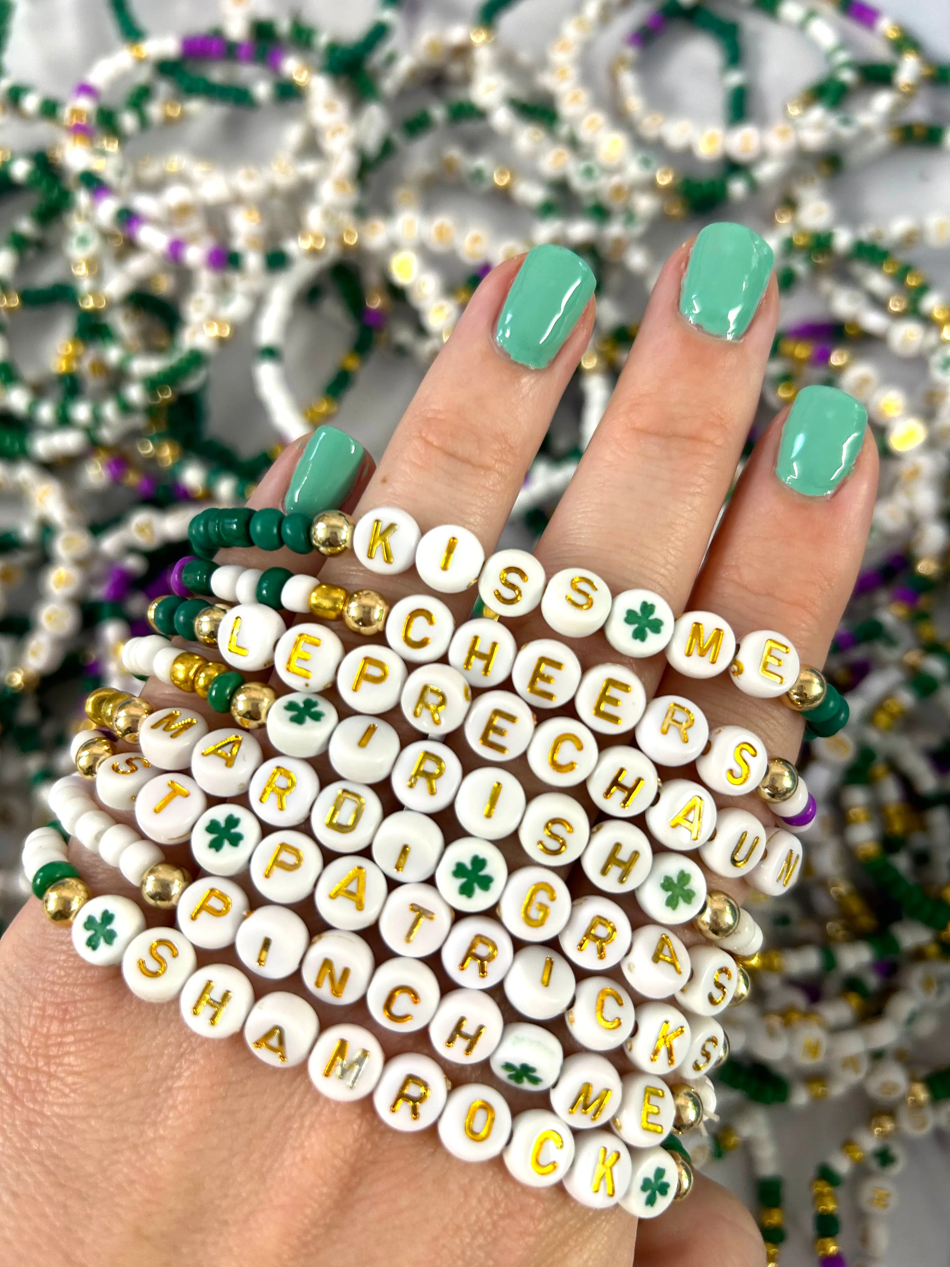 🍀 St Patricks Day Mix Stretchy Bracelets!