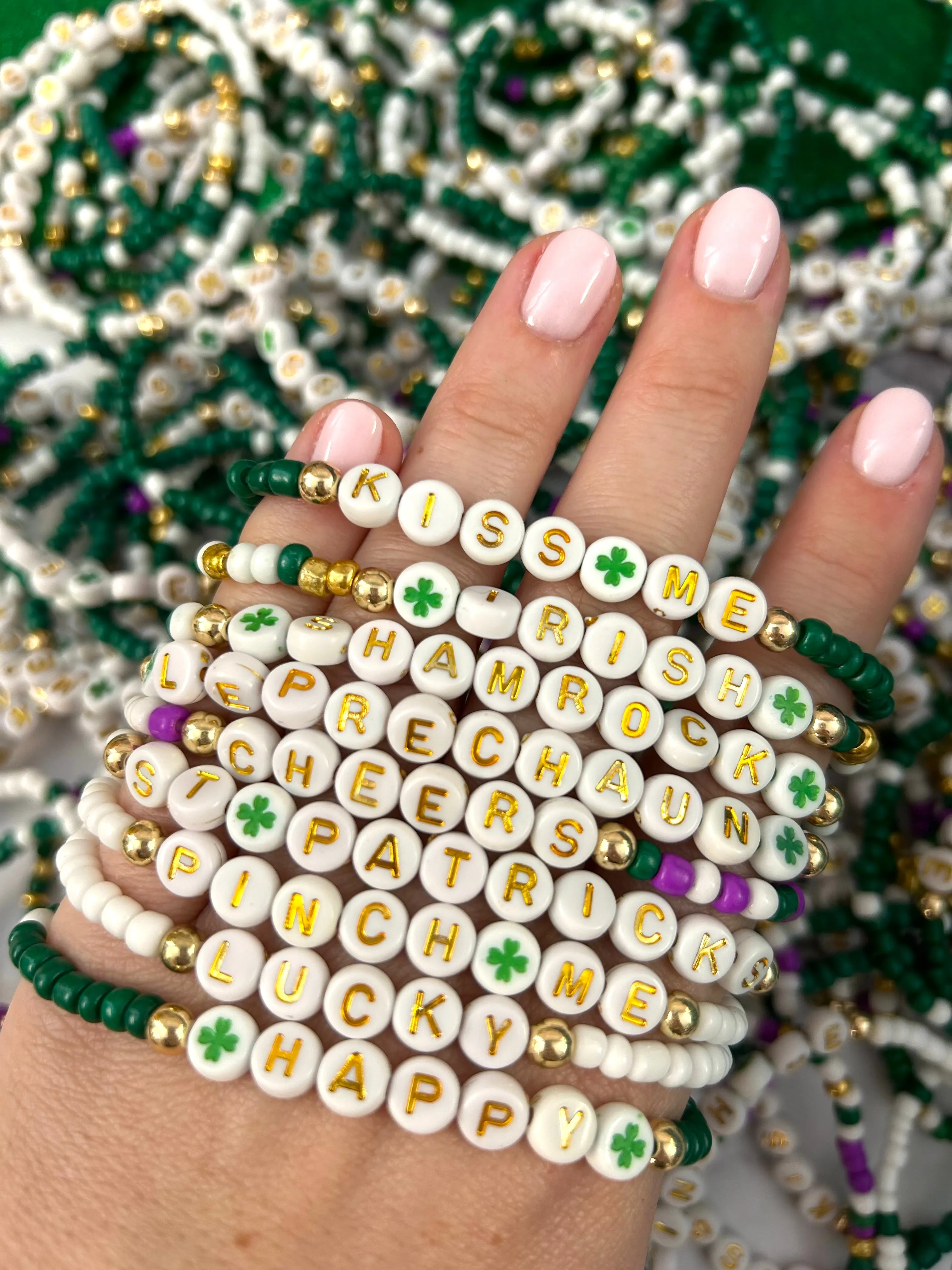 🍀 St Patricks Day Mix Stretchy Bracelets!