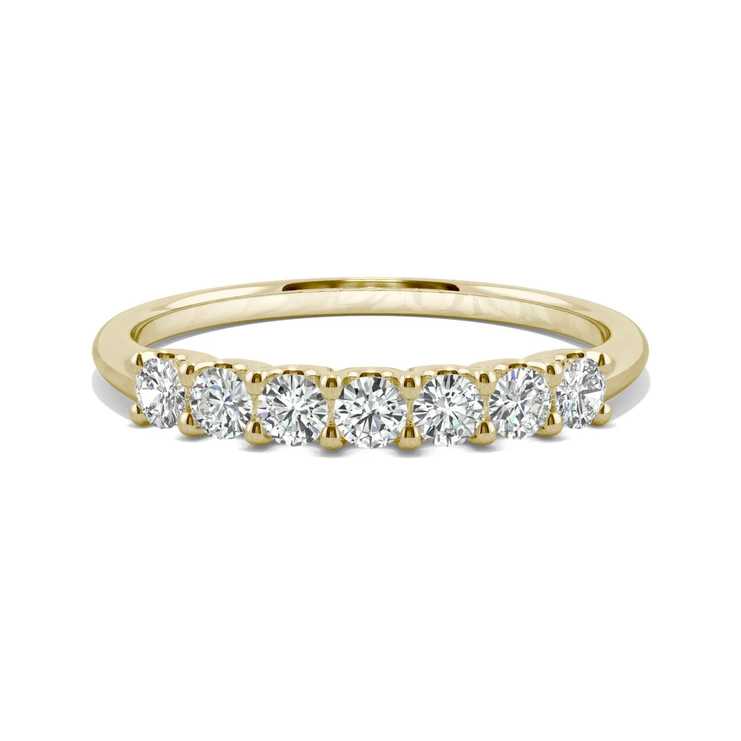 0.42 CTW DEW Round Moissanite Anniversary Band in 14K Yellow Gold