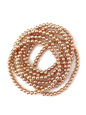 14KRGF 75" 5.0mm Beaded Stretchy Bracelet, Sku#4814750E75L