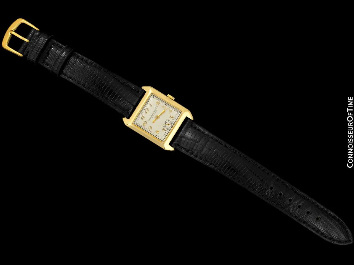 1926 IWC Vintage Mens Art Deco Breguet Numeral Watch - 14K Gold