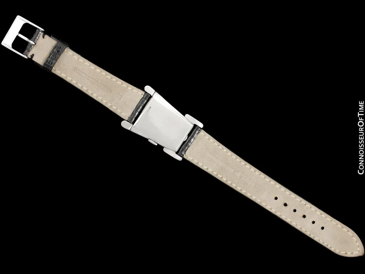 1949 LeCoultre Vintage Mens Watch, Rare White 10K Gold Filled, Grasshopper - The Aristocrat