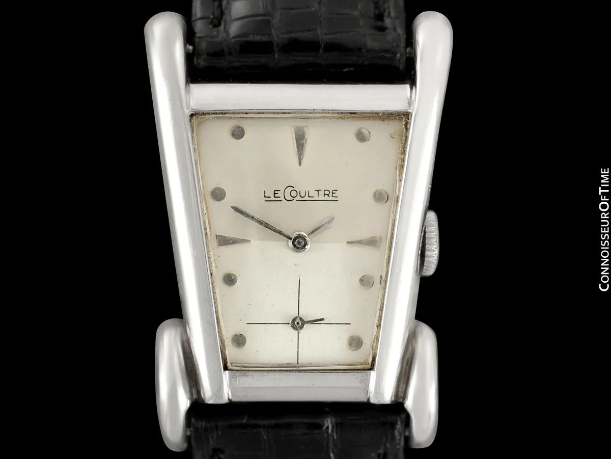 1949 LeCoultre Vintage Mens Watch, Rare White 10K Gold Filled, Grasshopper - The Aristocrat