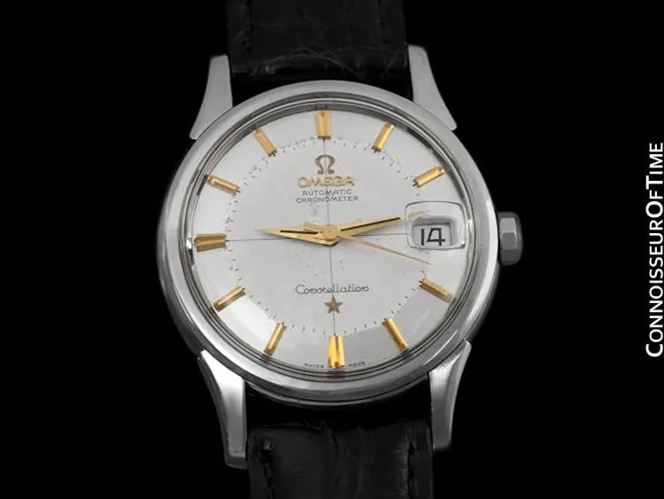 1960 Omega Vintage Mens Pie Pan Dial Constellation, Automatic, Date - Stainless Steel & 18K Gold