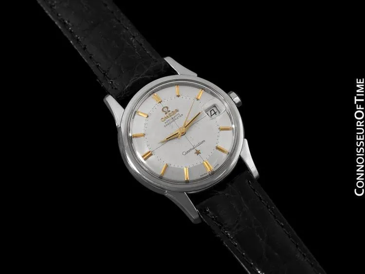 1960 Omega Vintage Mens Pie Pan Dial Constellation, Automatic, Date - Stainless Steel & 18K Gold