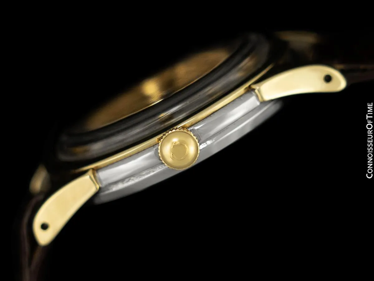 1960's Omega Vintage Mens Pie Pan Dial Constellation with Omega Band & Buckle - Stainless Steel & 14K Gold