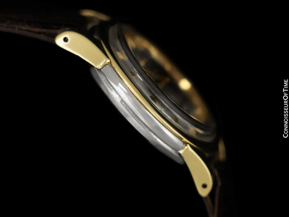 1960's Omega Vintage Mens Pie Pan Dial Constellation with Omega Band & Buckle - Stainless Steel & 14K Gold