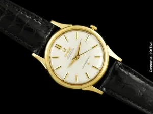 1961 Omega Constellation Vintage Mens 14K Gold Watch with "De Luxe" Dial - Box and Papers