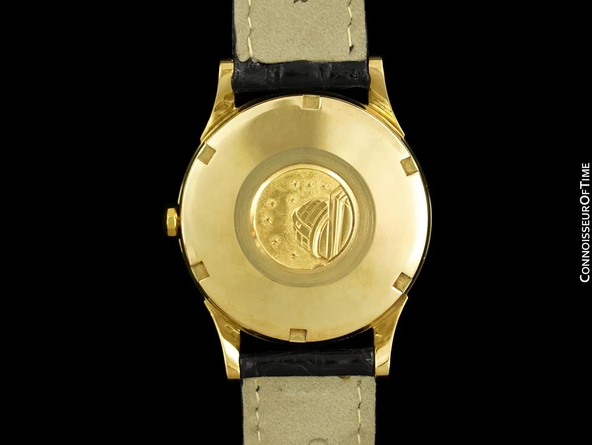 1961 Omega Constellation Vintage Mens 14K Gold Watch with "De Luxe" Dial - Box and Papers