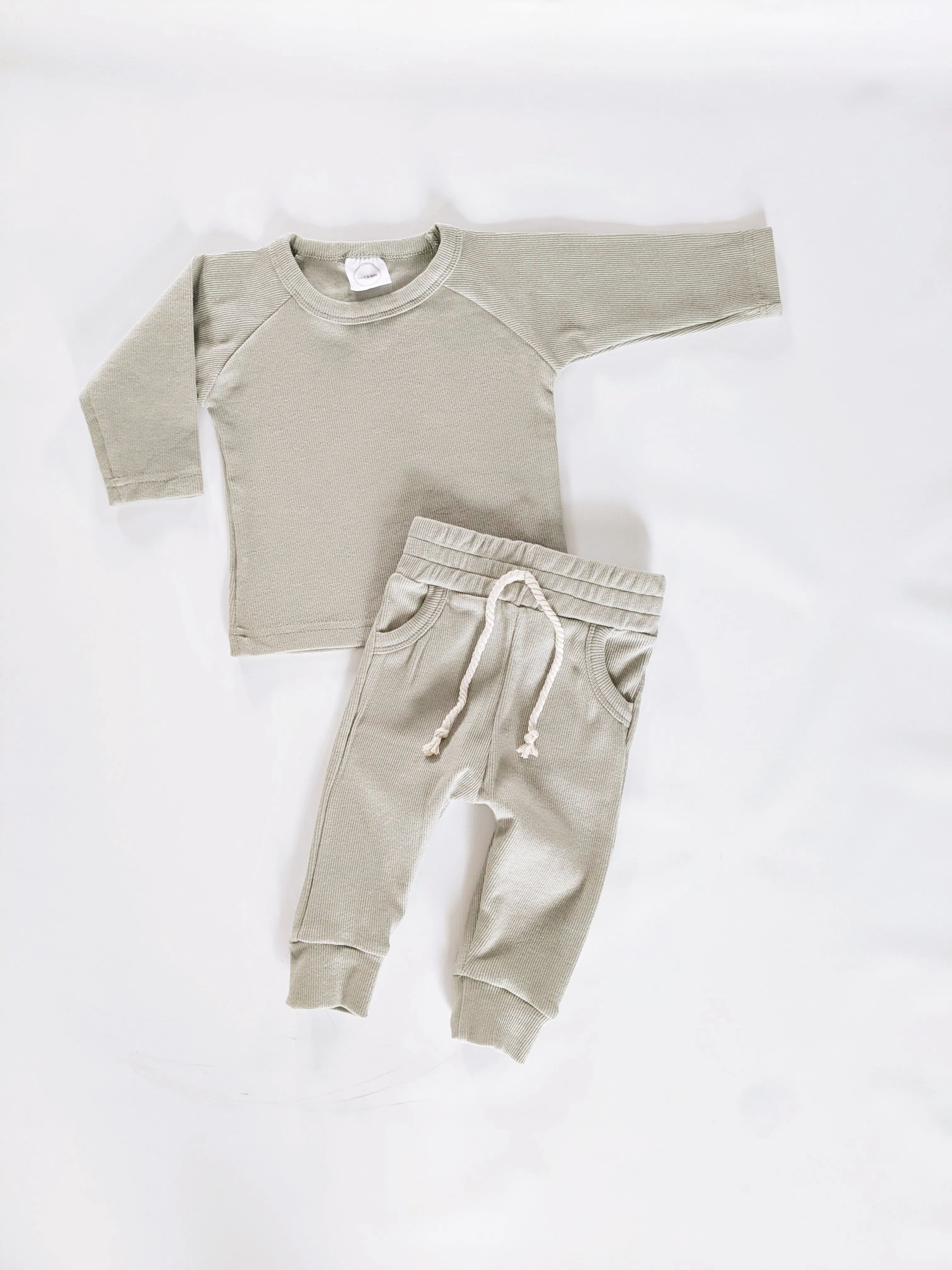 2 Piece Ribbed Set / Sage