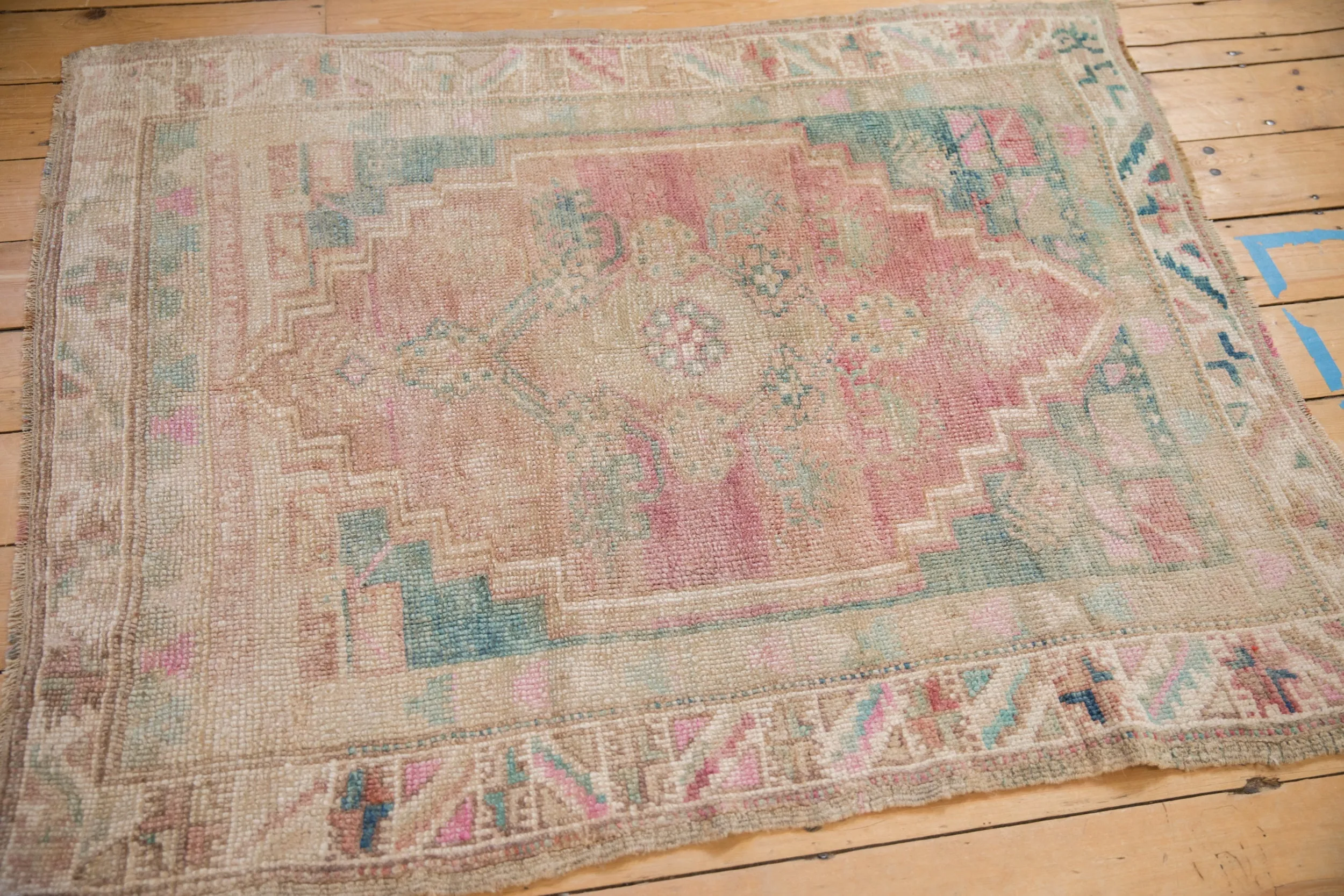 4x4.5 Vintage Distressed Oushak Square Rug