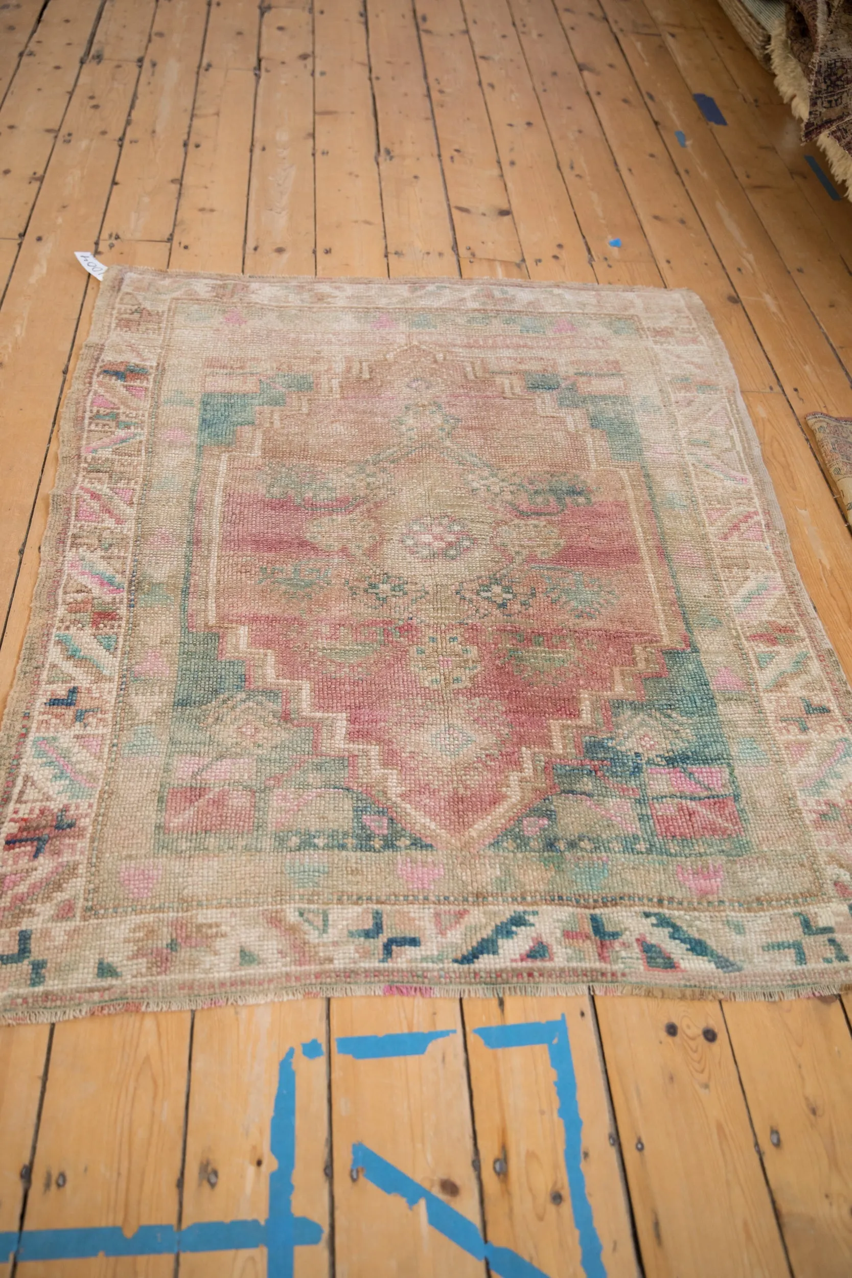 4x4.5 Vintage Distressed Oushak Square Rug