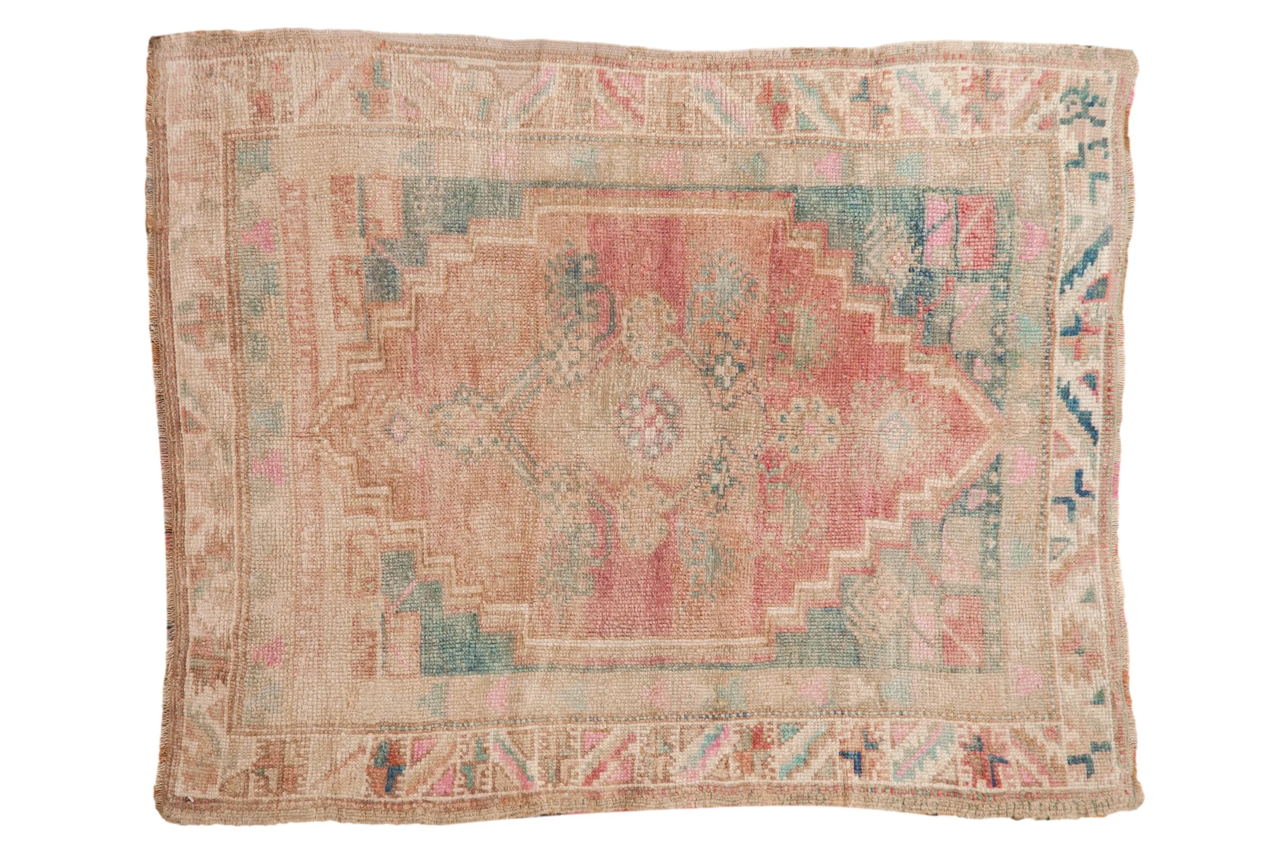 4x4.5 Vintage Distressed Oushak Square Rug