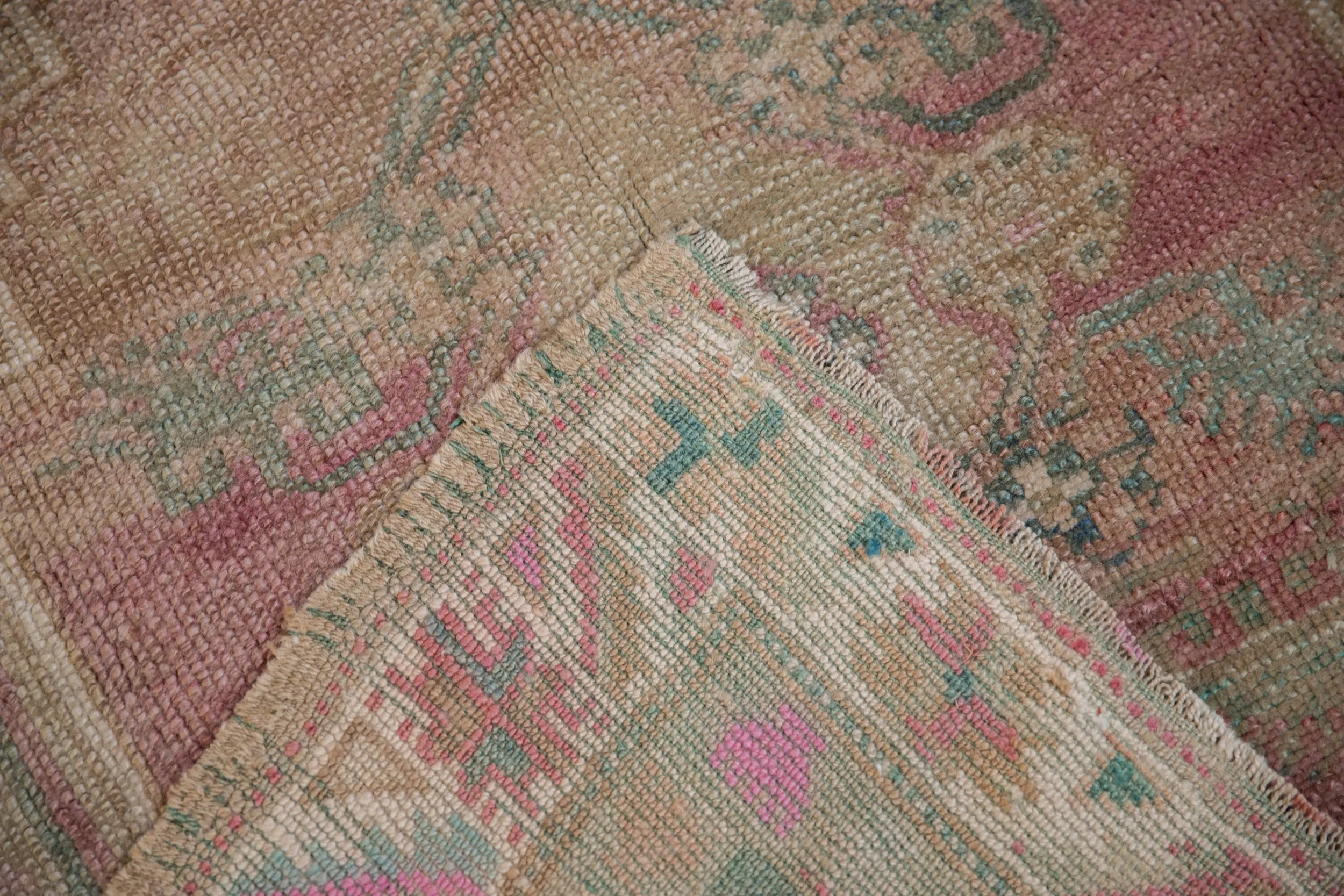 4x4.5 Vintage Distressed Oushak Square Rug