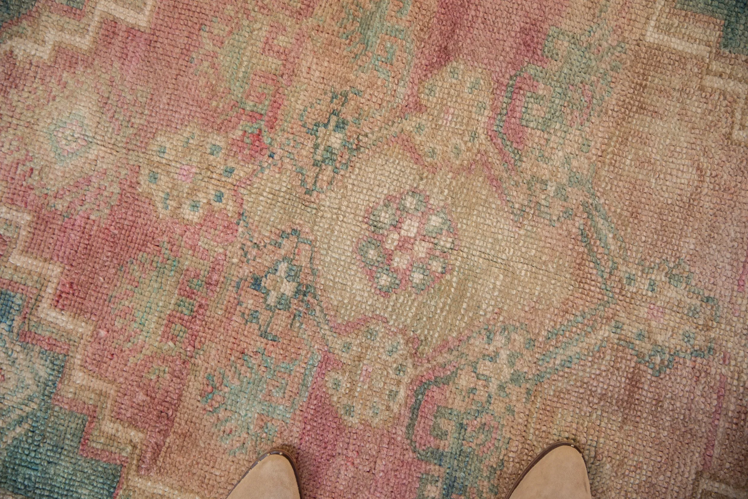 4x4.5 Vintage Distressed Oushak Square Rug