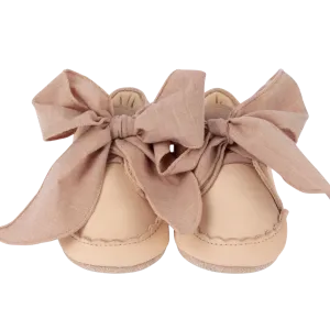 Baby Girls Pink Leather Bow Shoe