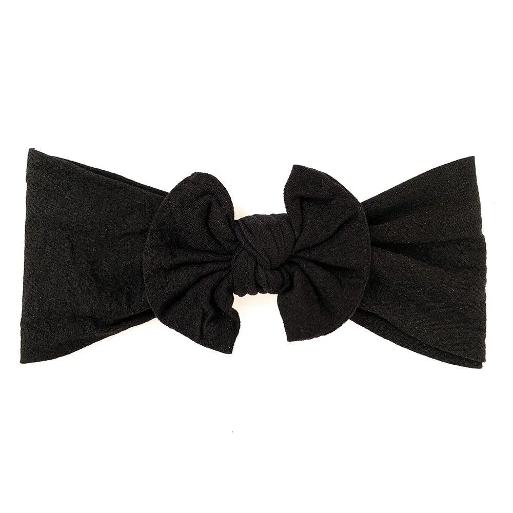 Baby Wisp Nylon Bow Headband (Black)