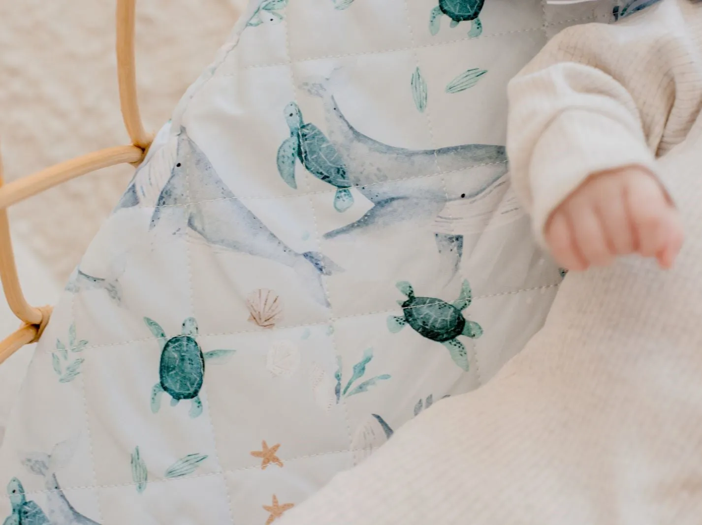 Bambella Waterproof Bassinet Sheet | Turtle Bay