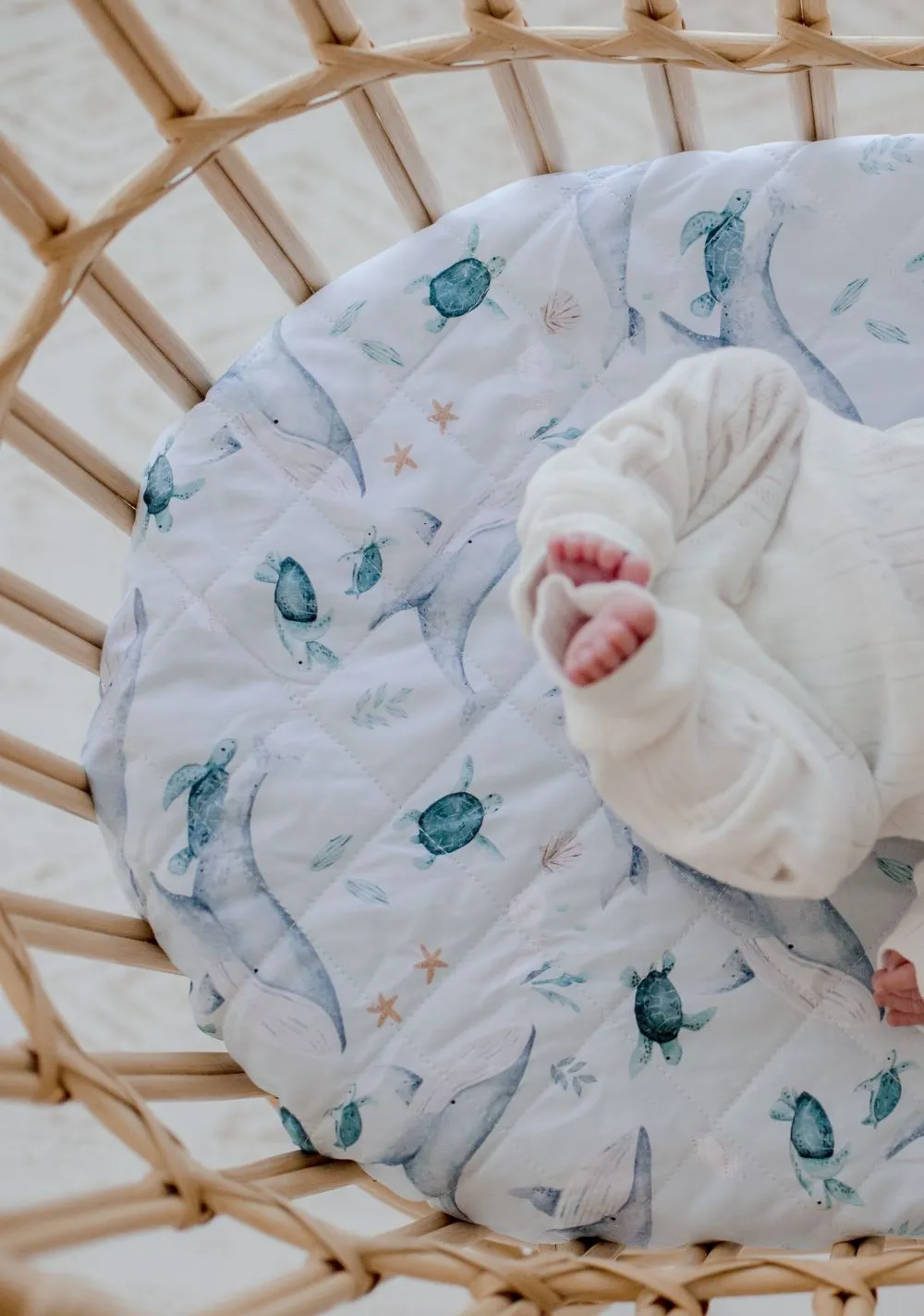 Bambella Waterproof Bassinet Sheet | Turtle Bay
