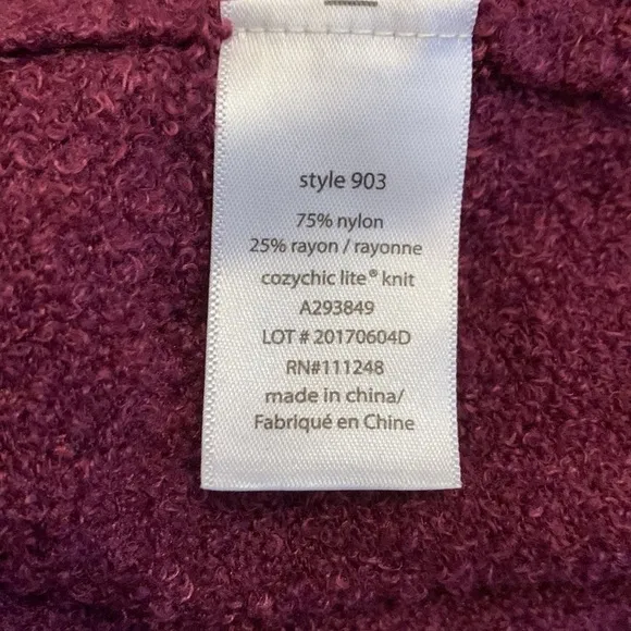 Barefoot Dreams Cozy Chic Lite Purple Open Front Cardigan XXS/XS