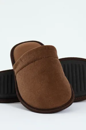 Basic Open Back Slipper - Chocolate
