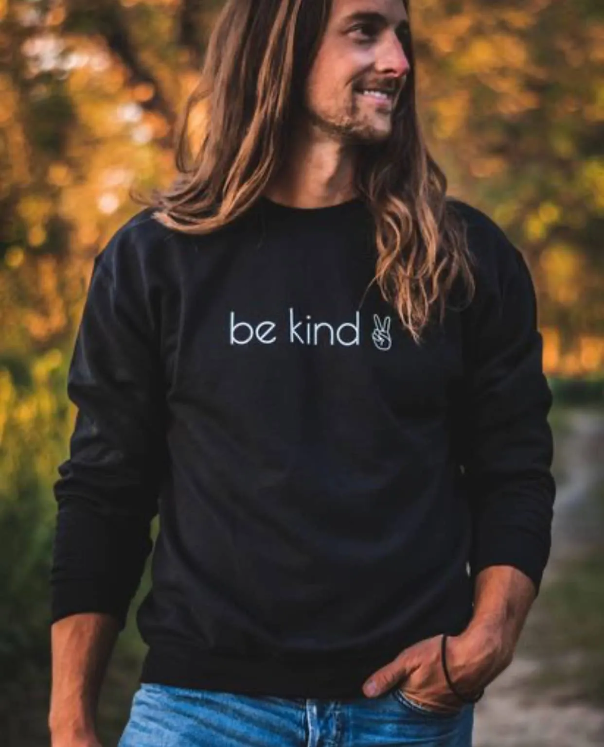 Be Kind Crewneck Sweatshirt: Black