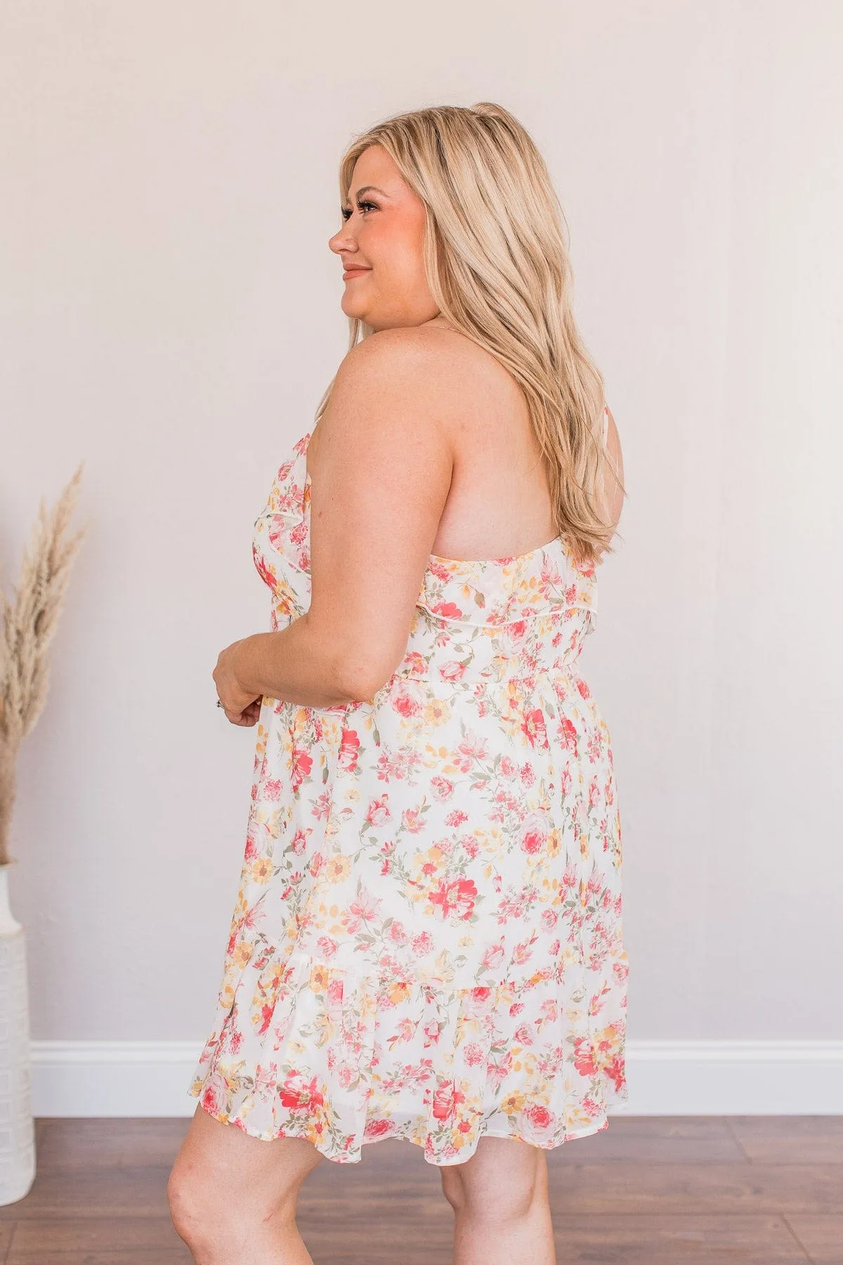 Believe In Tomorrow Floral Dress- Off White