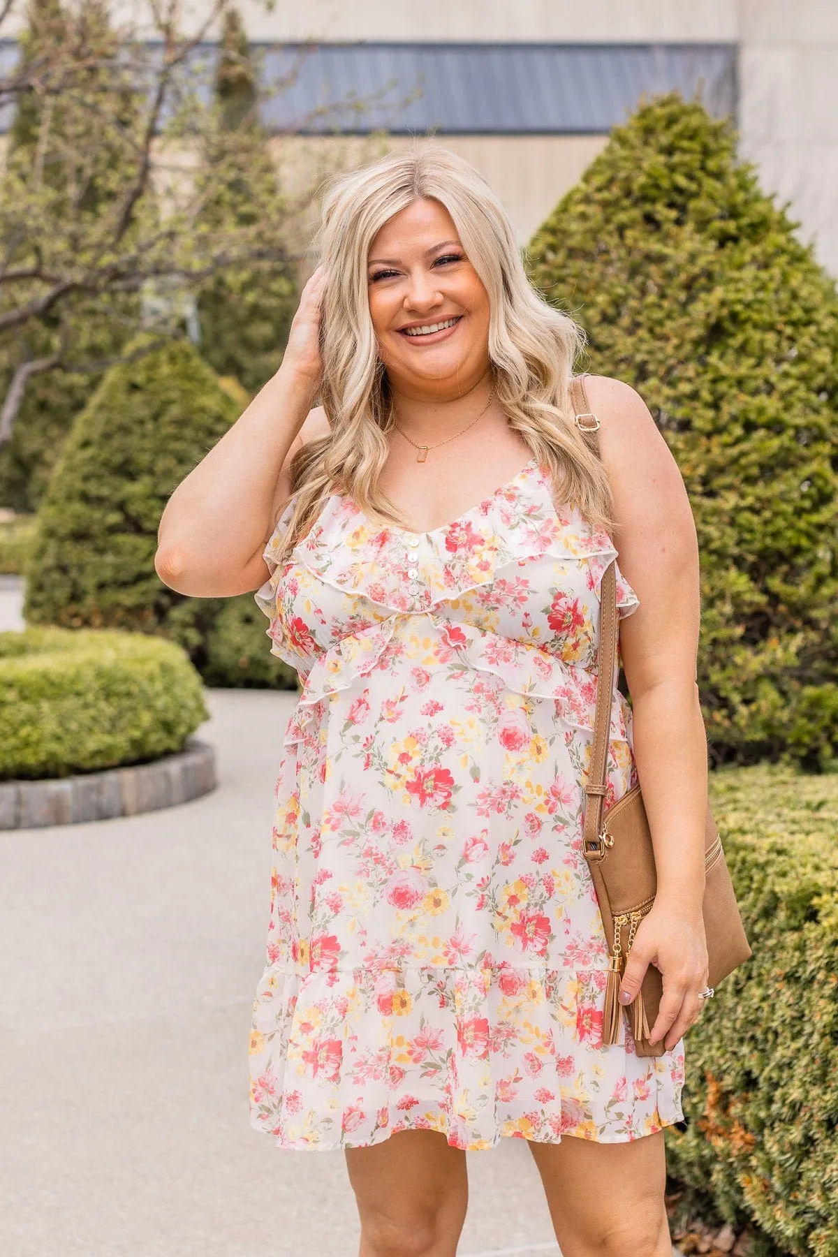 Believe In Tomorrow Floral Dress- Off White