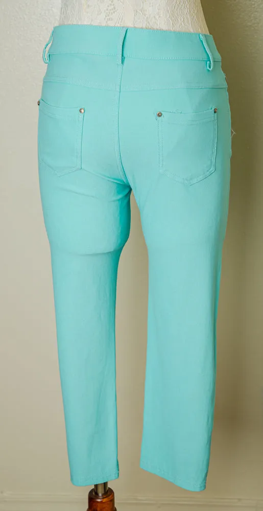 Blue Stretchy Pants Size L (9)