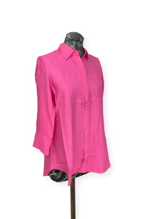 Button Detail Blouse in Hot Pink