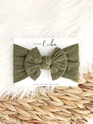 Cable Knit Headband - Olive