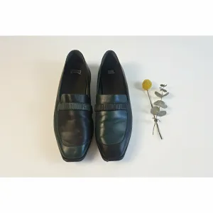 Camper pre-owned black and green leather twins shoes size 40