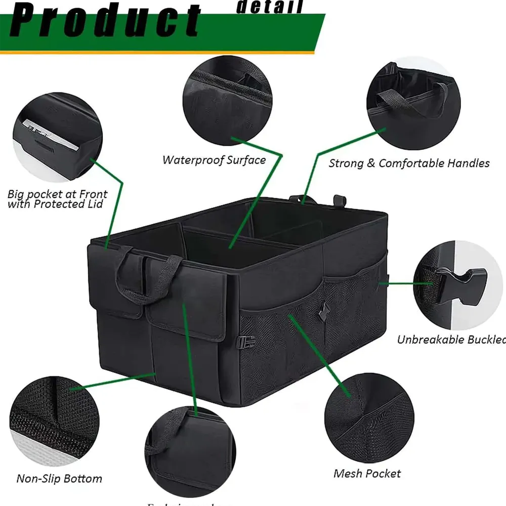 Car Trunk Organizer, Custom-Fit For Car, Foldable Car Trunk Storage Box, Storage Bag, Waterproof, Dust-proof, Stain-Resistant, Car Accessories WAJG229