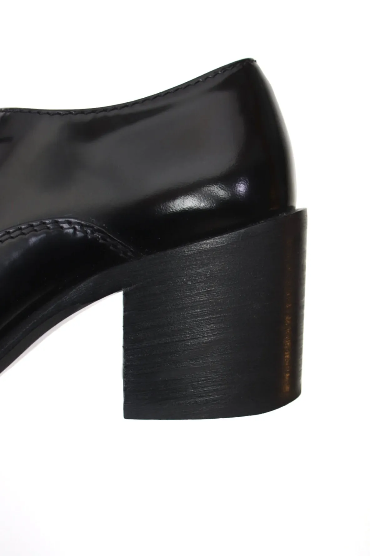 Celine Leather Block Heel Oxfords