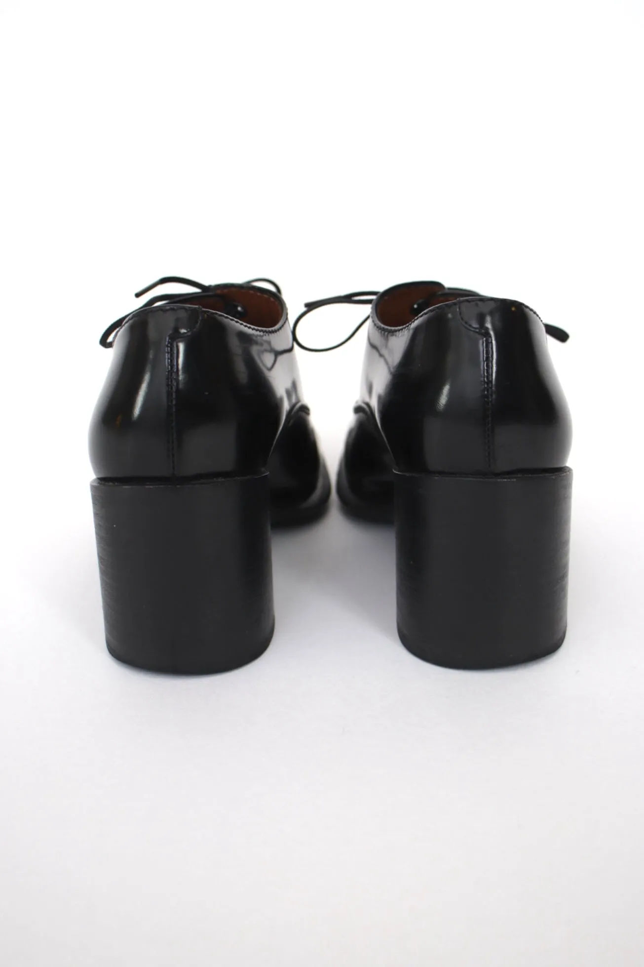Celine Leather Block Heel Oxfords