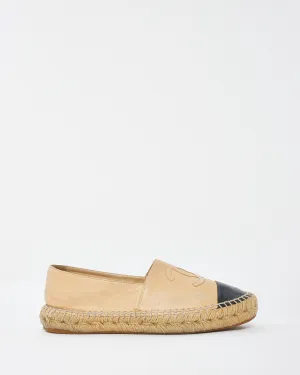 Chanel Beige Leather Espadrille Shoes - 40