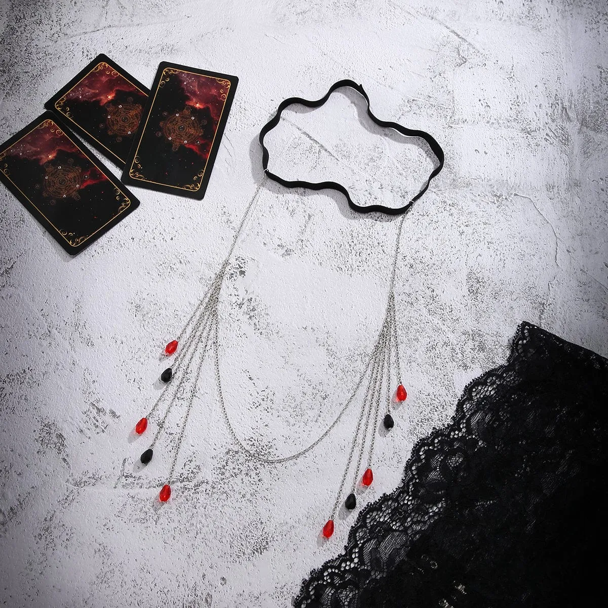 Chic Colorful Crystal Tassel Elastic Thigh Leg Chain