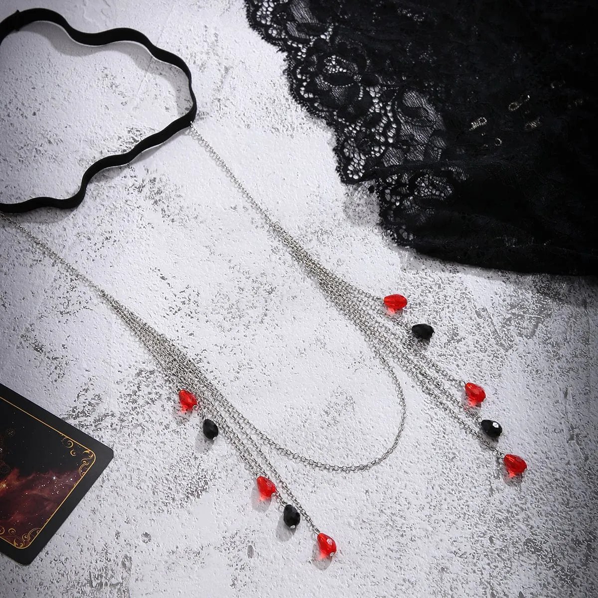 Chic Colorful Crystal Tassel Elastic Thigh Leg Chain