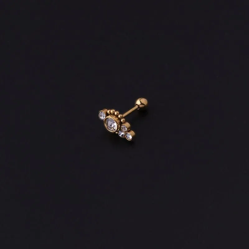 Chic CZ Inlaid Helix Piercing Stud Earring
