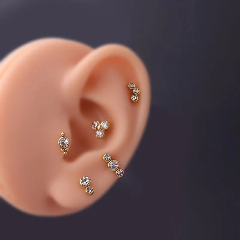 Chic CZ Inlaid Helix Piercing Stud Earring