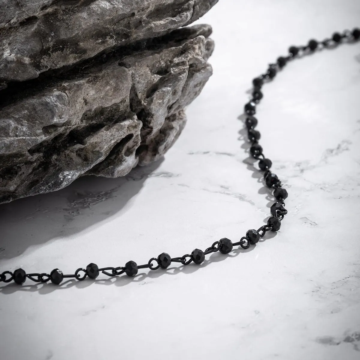 Chic Enamel Moon Pendant Crystal Ball Chain Choker Necklace Set