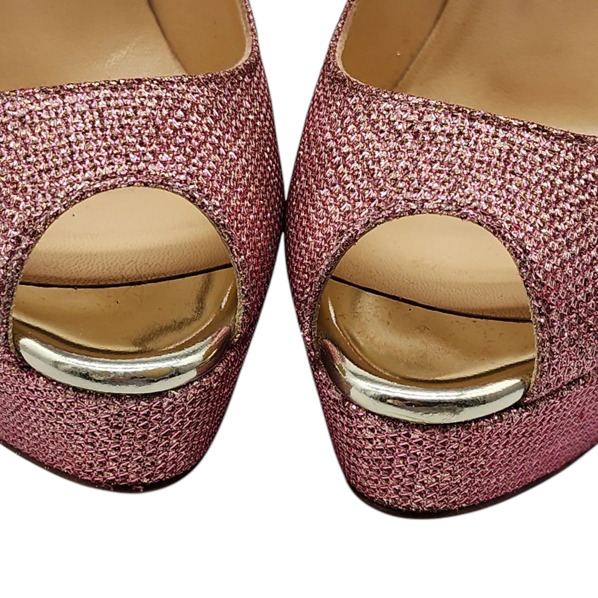 Christian Louboutin Bibibop Platform Peep Toe Pumps 140 - Pink 36