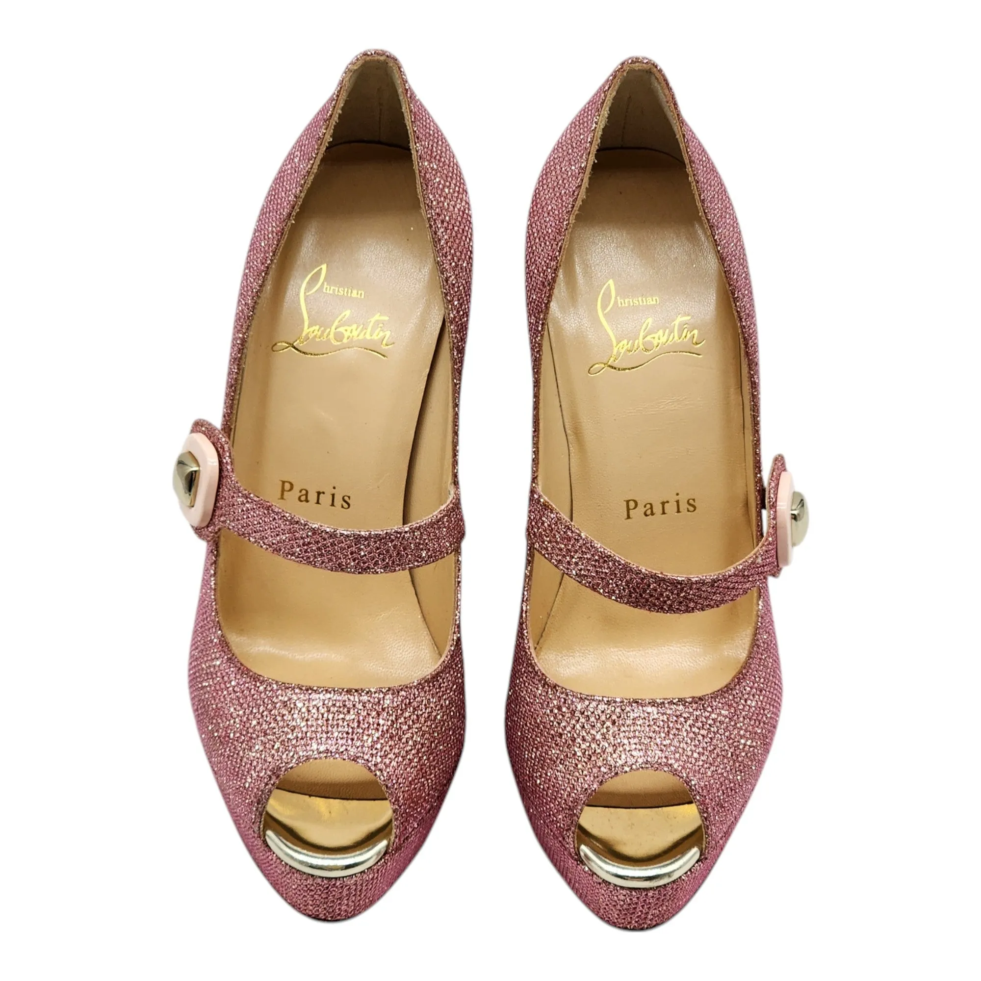 Christian Louboutin Bibibop Platform Peep Toe Pumps 140 - Pink 36