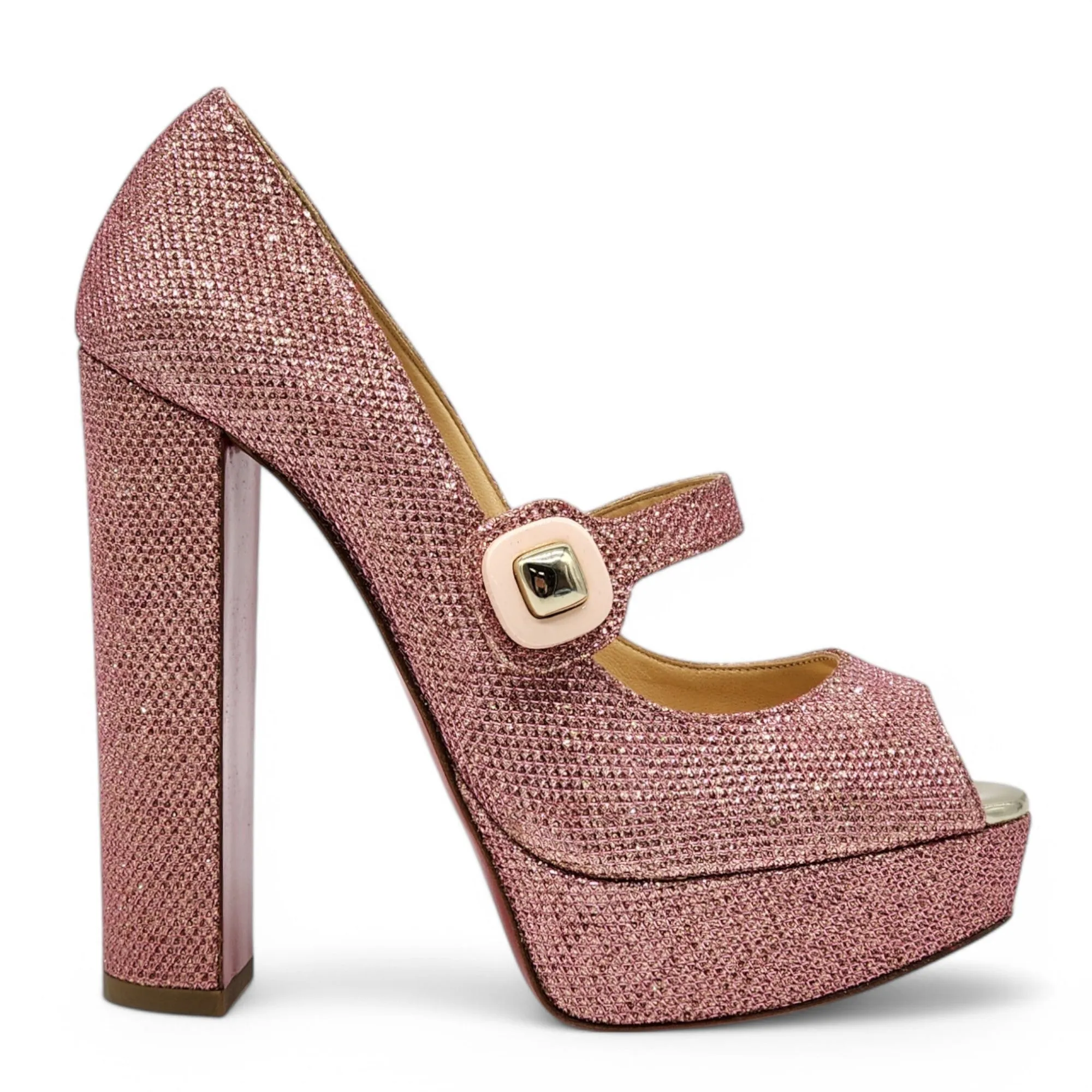 Christian Louboutin Bibibop Platform Peep Toe Pumps 140 - Pink 36