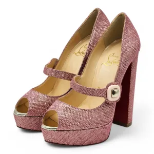 Christian Louboutin Bibibop Platform Peep Toe Pumps 140 - Pink 36