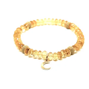 Citrine Stretchy Bracelet With Charm