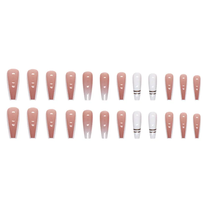 Coffin white square french gel