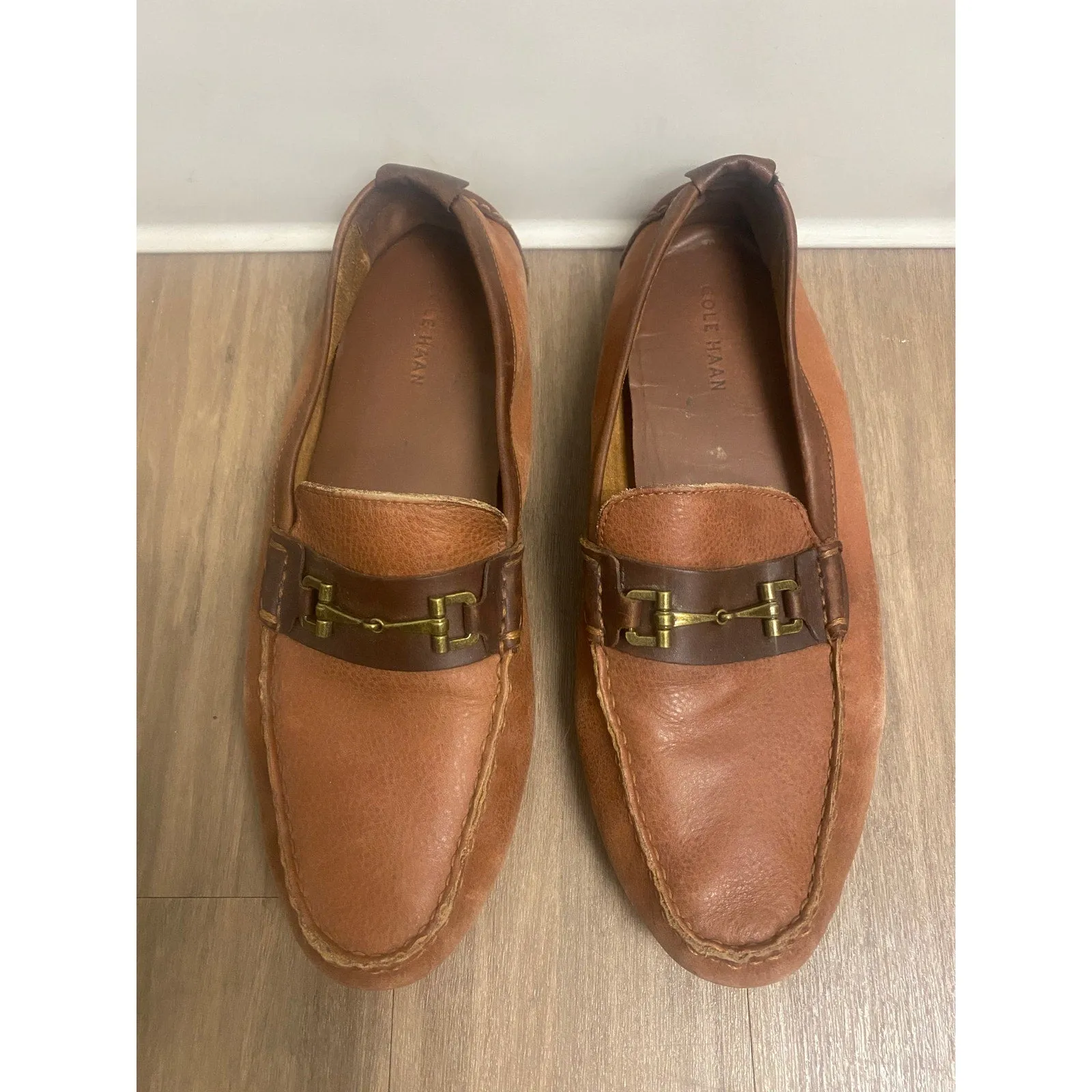 Cole Haan Mens Brown Leather Loafers Sz 11.5