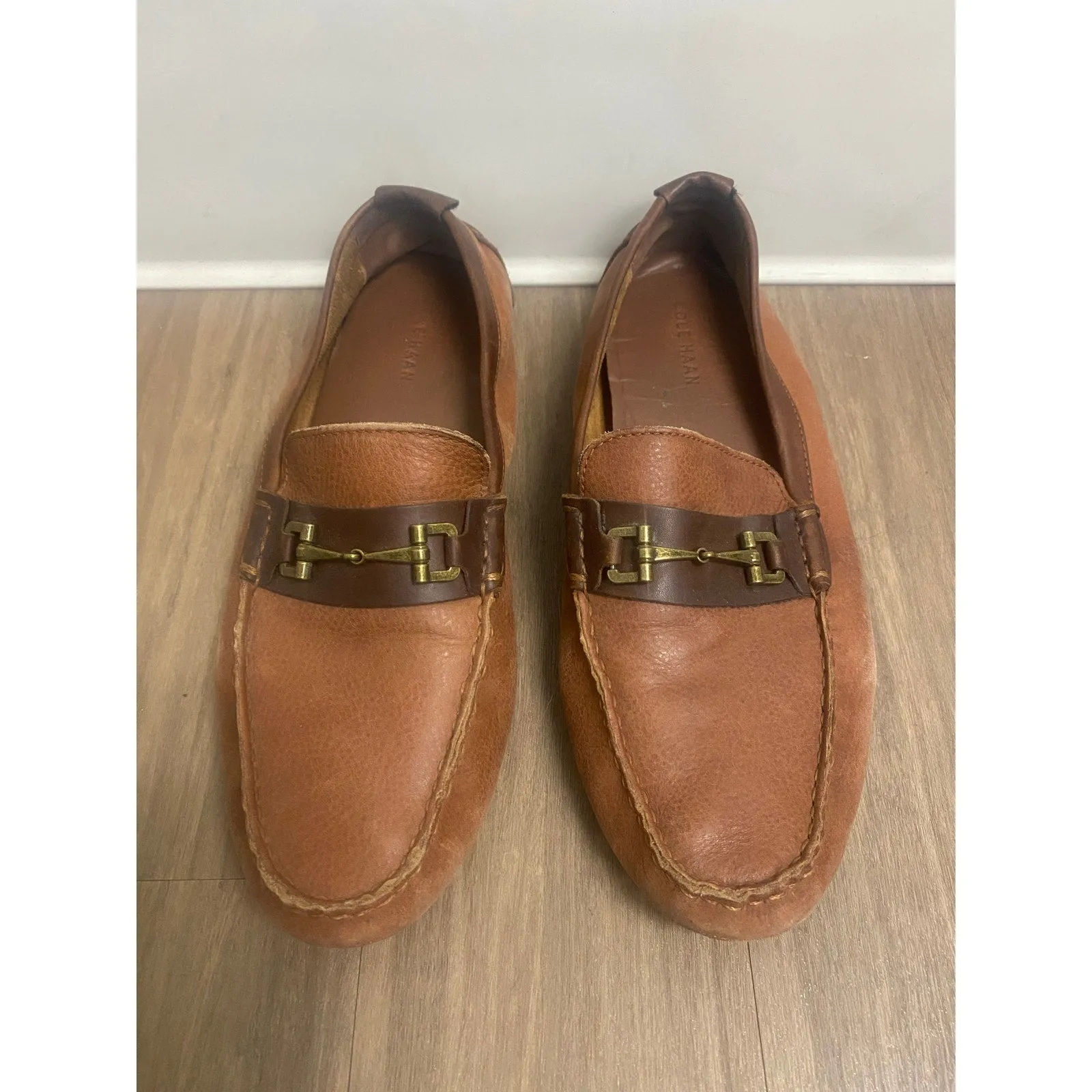 Cole Haan Mens Brown Leather Loafers Sz 11.5