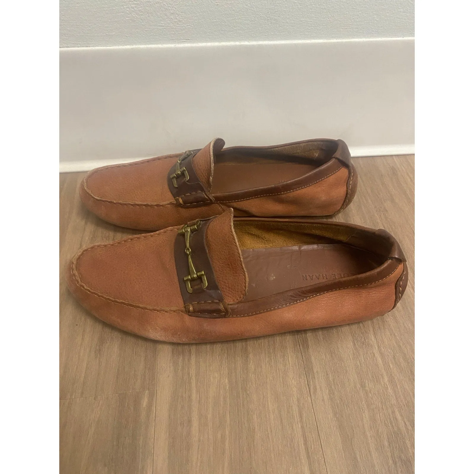 Cole Haan Mens Brown Leather Loafers Sz 11.5